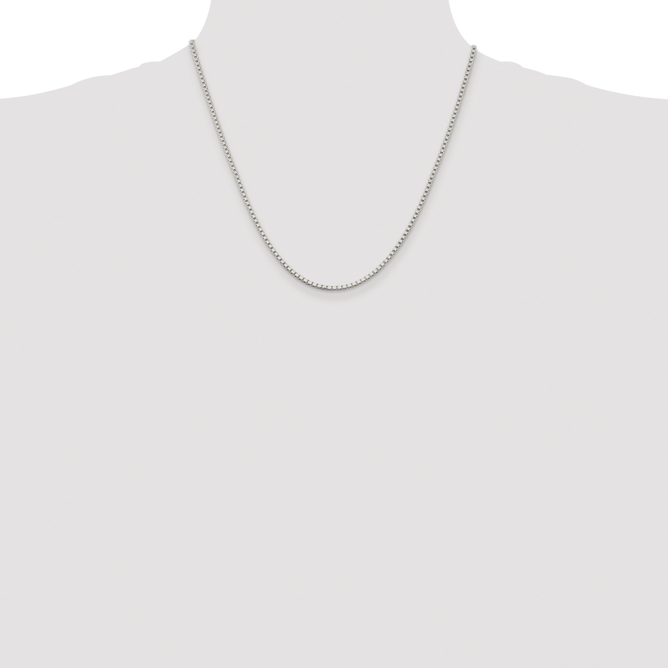 Sterling Silver Rhodium-plated 2mm Box Chain