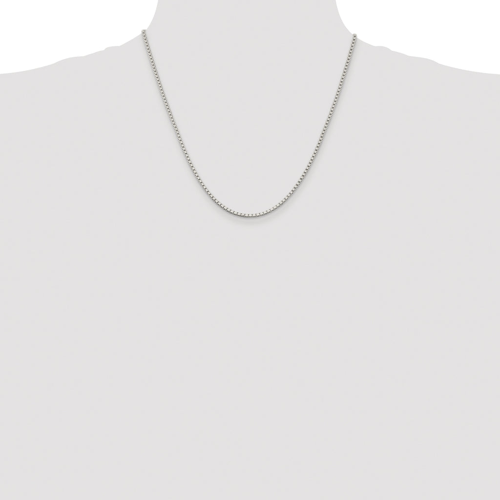 Sterling Silver Rhodium-plated 2mm Box Chain