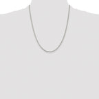Sterling Silver Rhodium-plated 2mm Box Chain