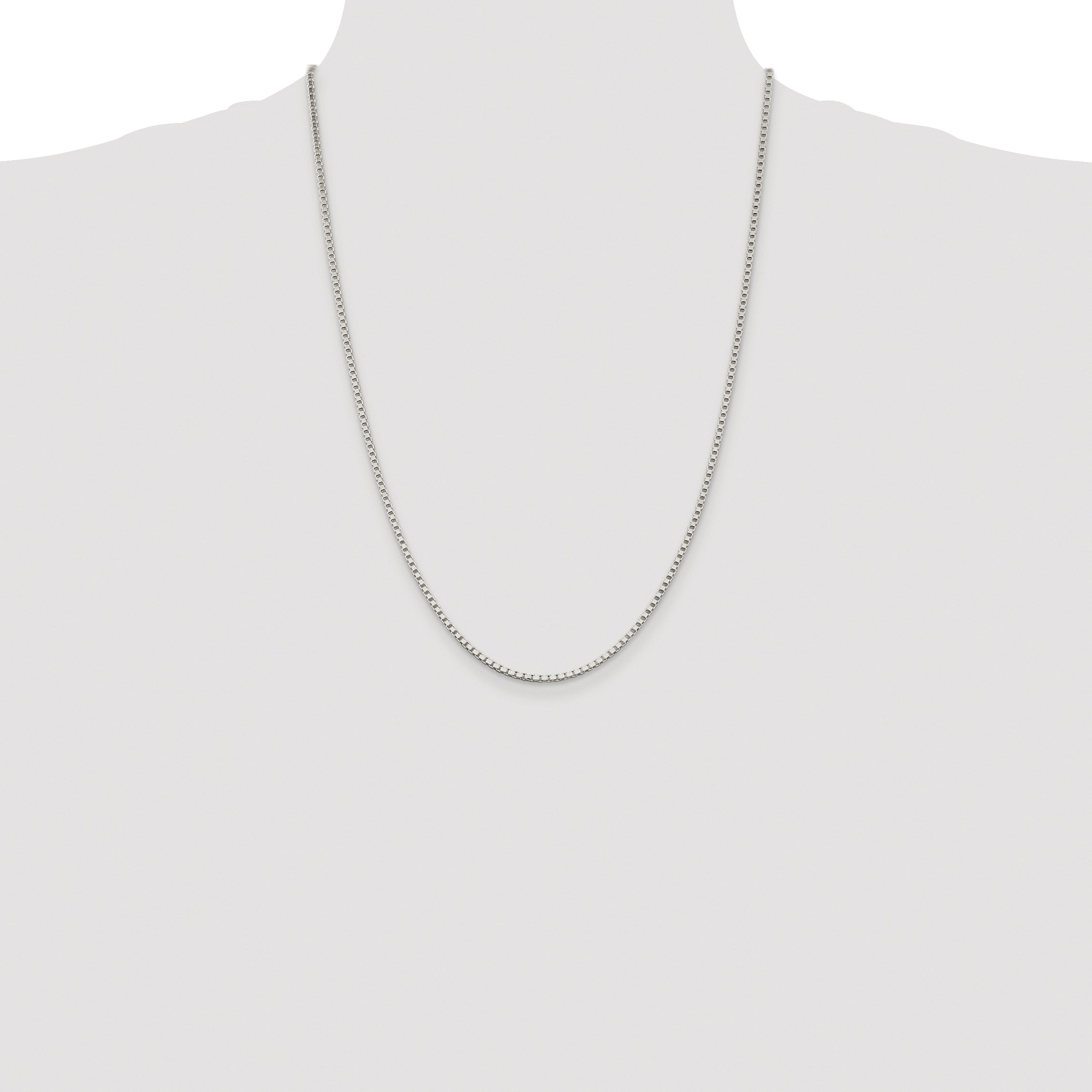 Sterling Silver Rhodium-plated 2mm Box Chain