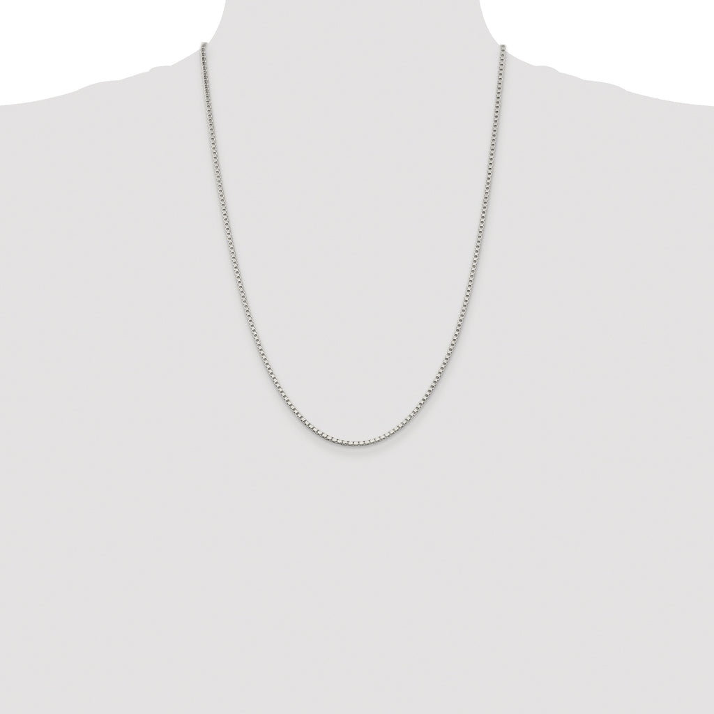 Sterling Silver Rhodium-plated 2mm Box Chain