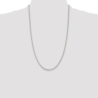Sterling Silver Rhodium-plated 2mm Box Chain