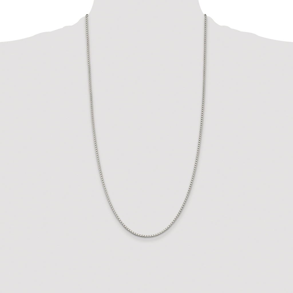 Sterling Silver Rhodium-plated 2mm Box Chain