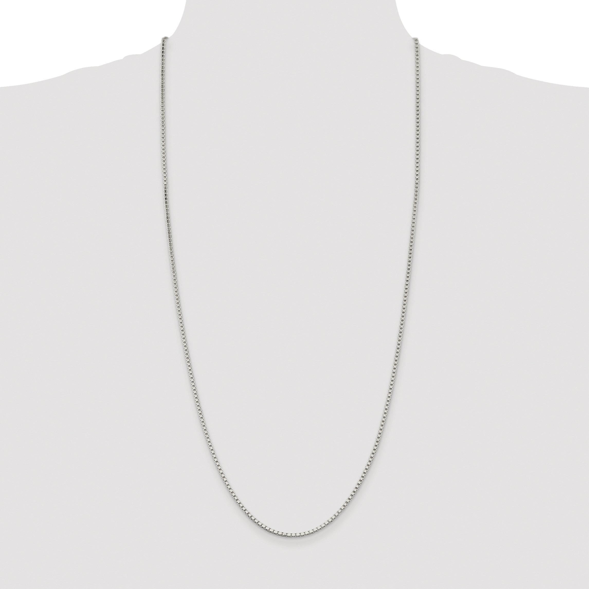 Sterling Silver Rhodium-plated 2mm Box Chain