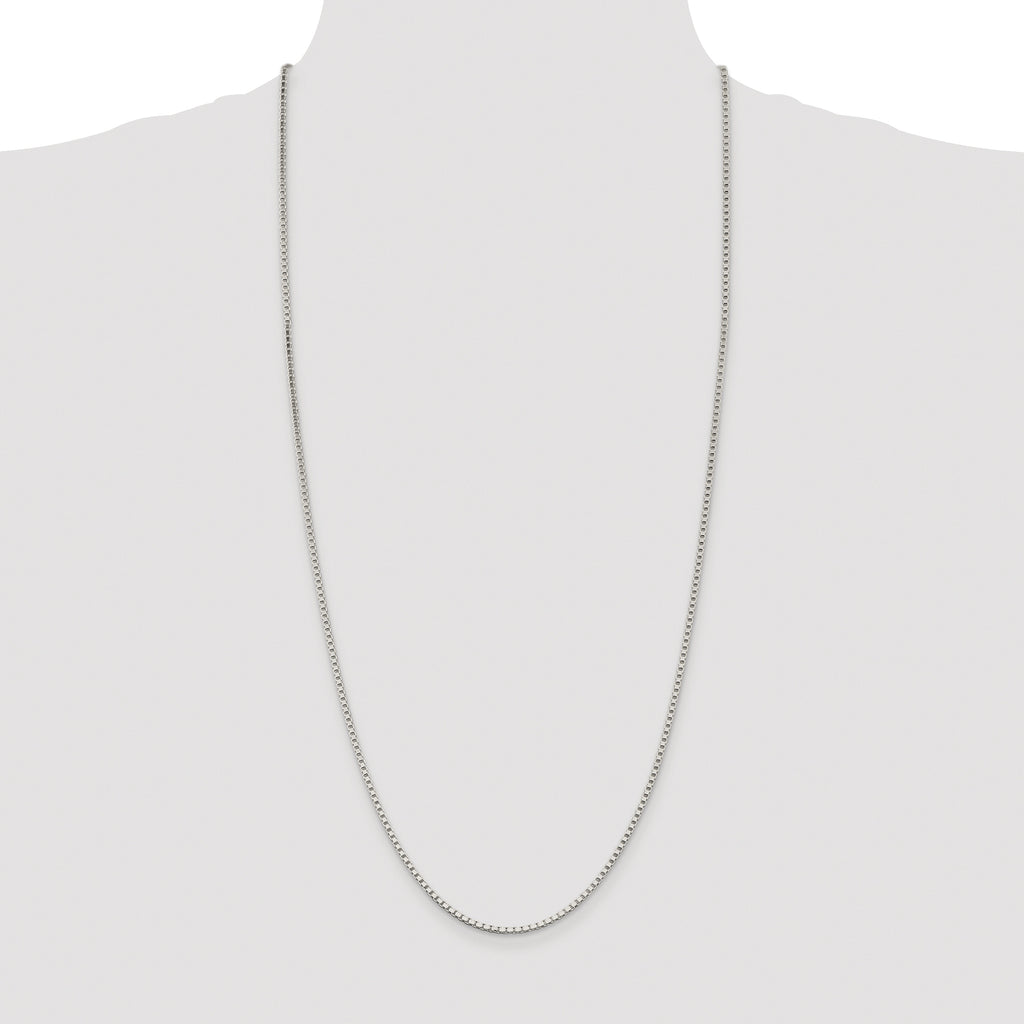 Sterling Silver Rhodium-plated 2mm Box Chain