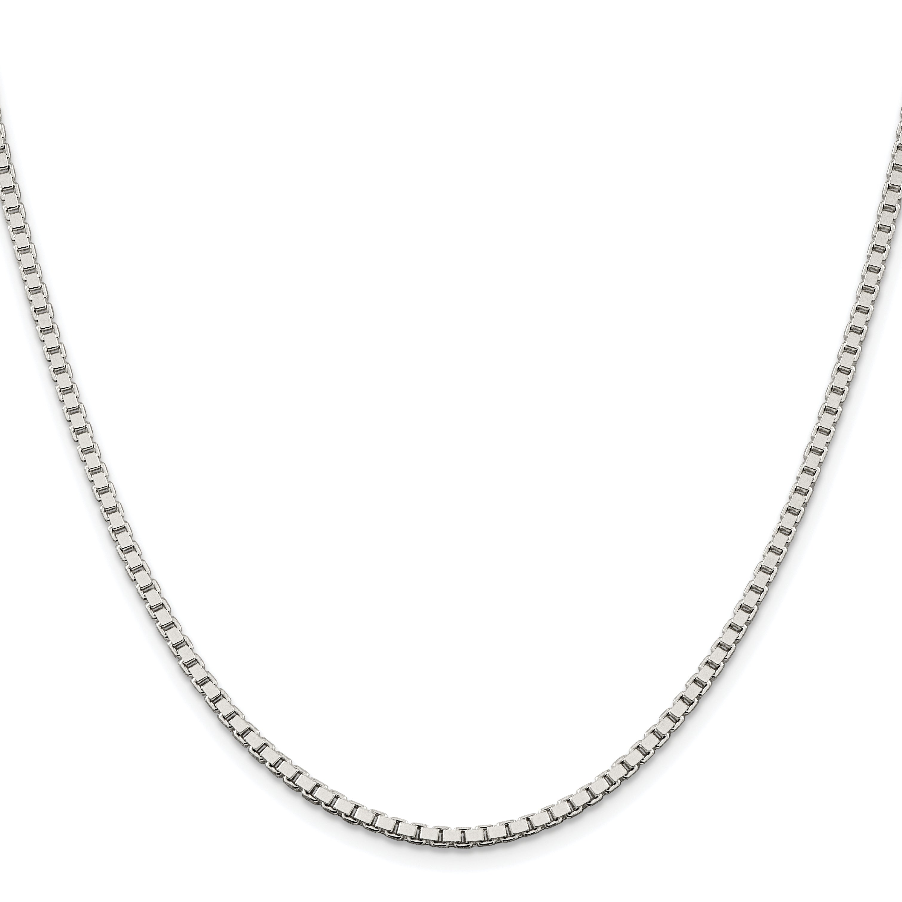 Sterling Silver Rhodium-plated 2.5mm Box Chain Secondary image