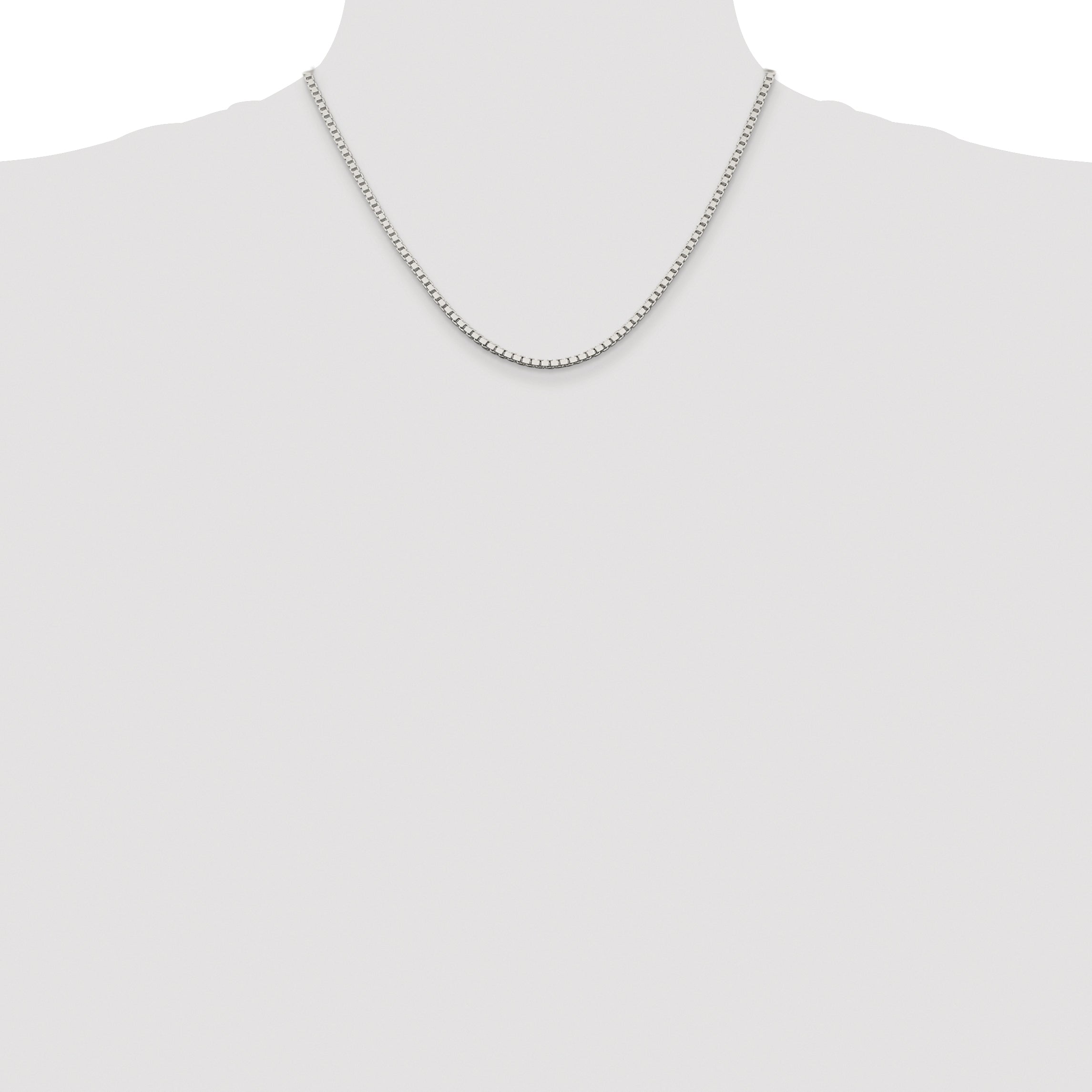 Sterling Silver Rhodium-plated 2.5mm Box Chain