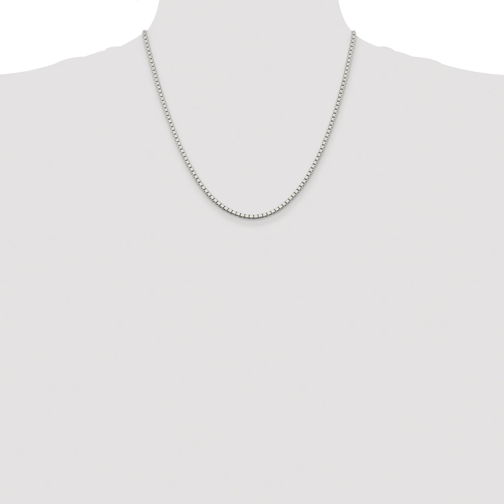 Sterling Silver Rhodium-plated 2.5mm Box Chain