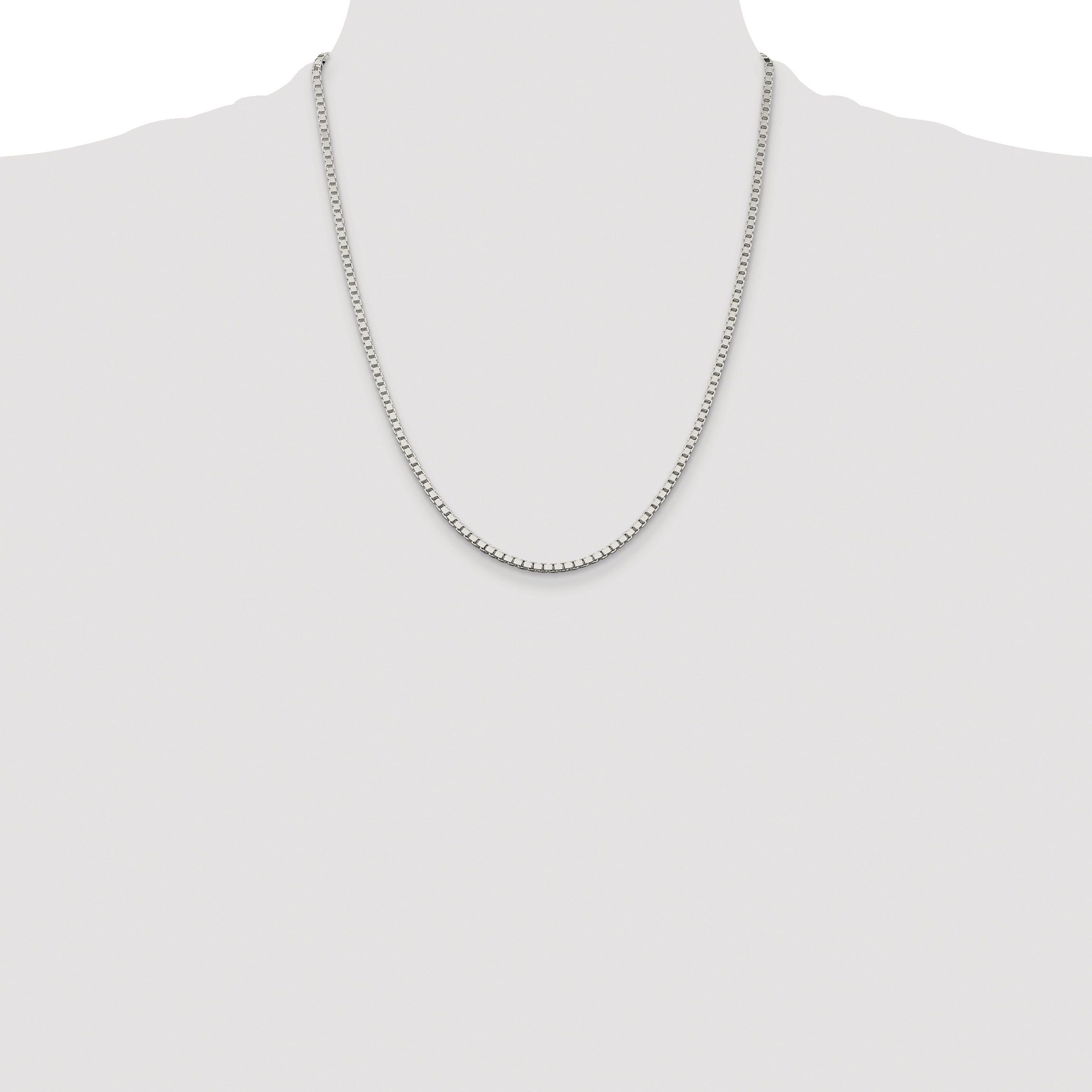 Sterling Silver Rhodium-plated 2.5mm Box Chain