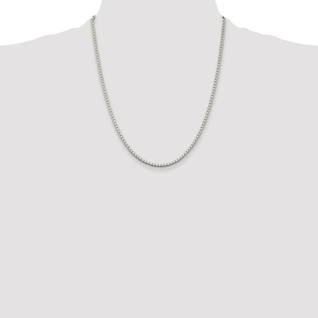 Sterling Silver Rhodium-plated 2.5mm Box Chain