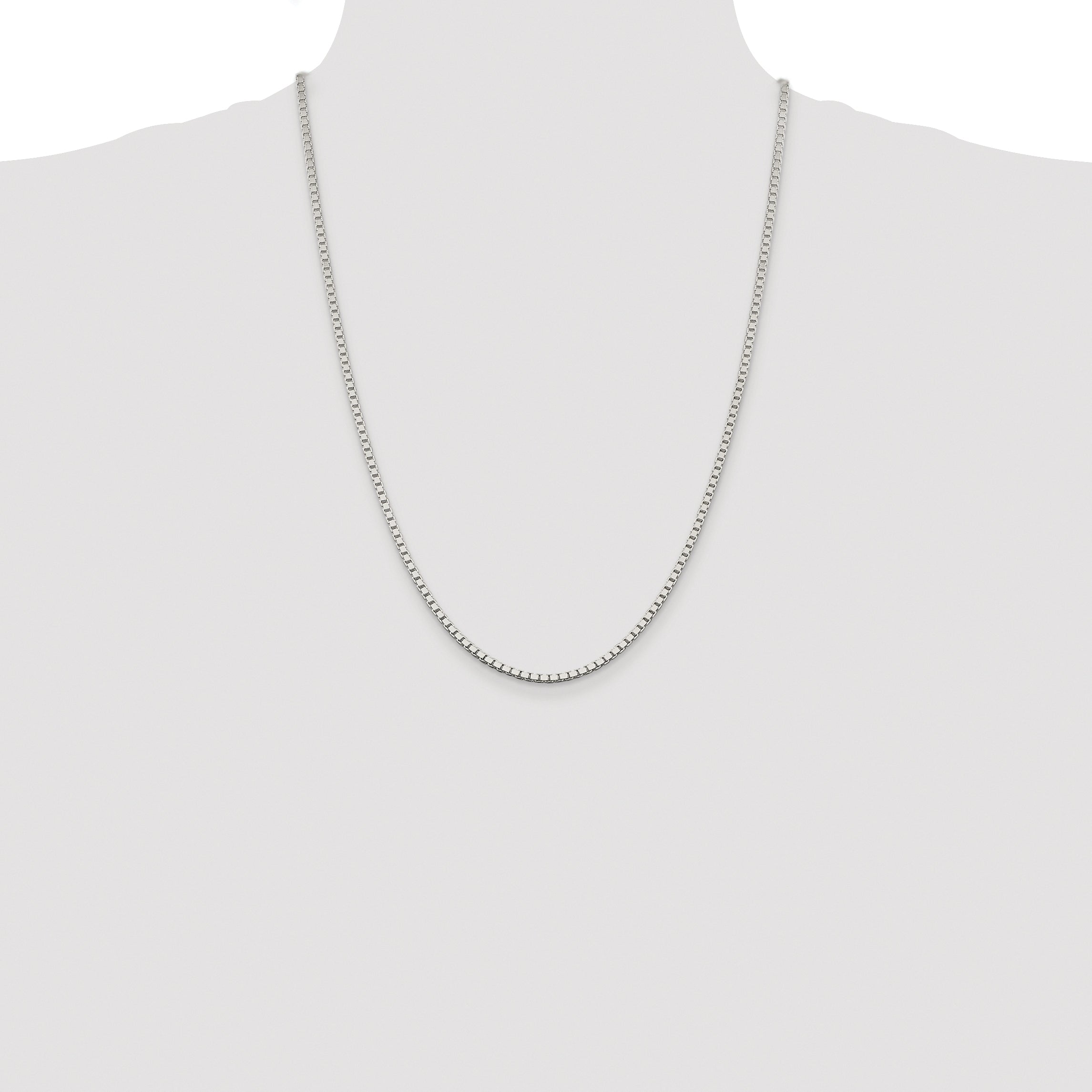 Sterling Silver Rhodium-plated 2.5mm Box Chain