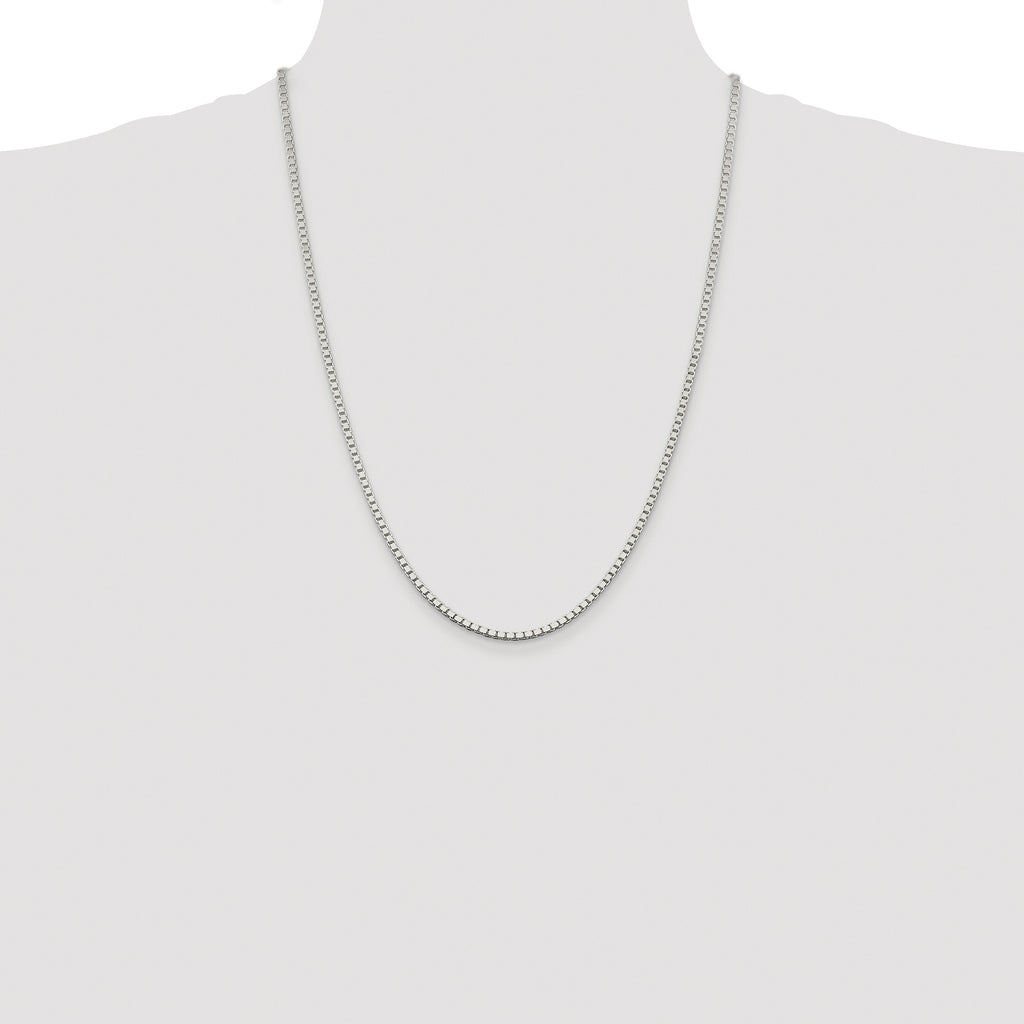 Sterling Silver Rhodium-plated 2.5mm Box Chain