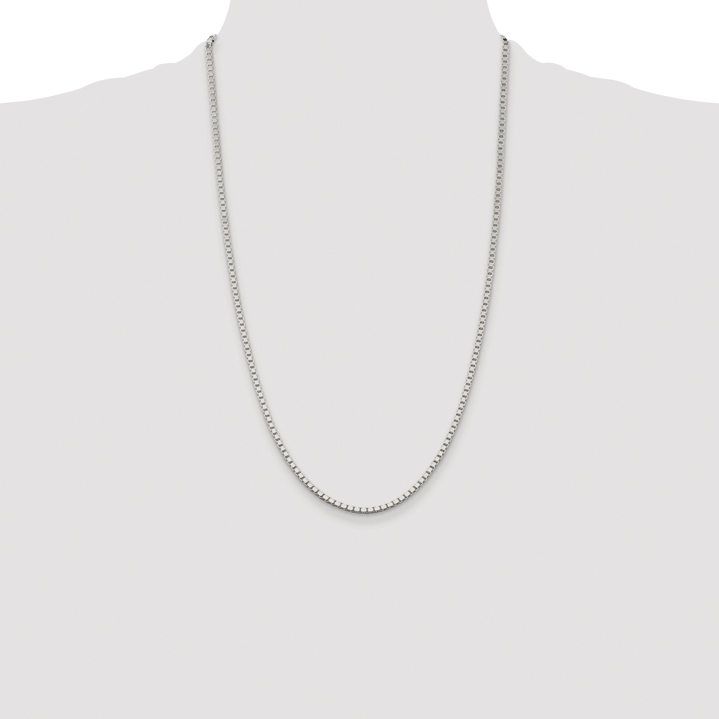 Sterling Silver Rhodium-plated 2.5mm Box Chain
