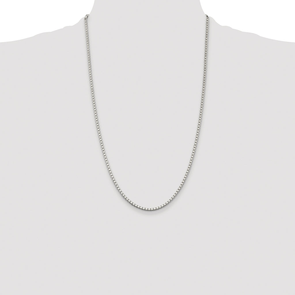 Sterling Silver Rhodium-plated 2.5mm Box Chain