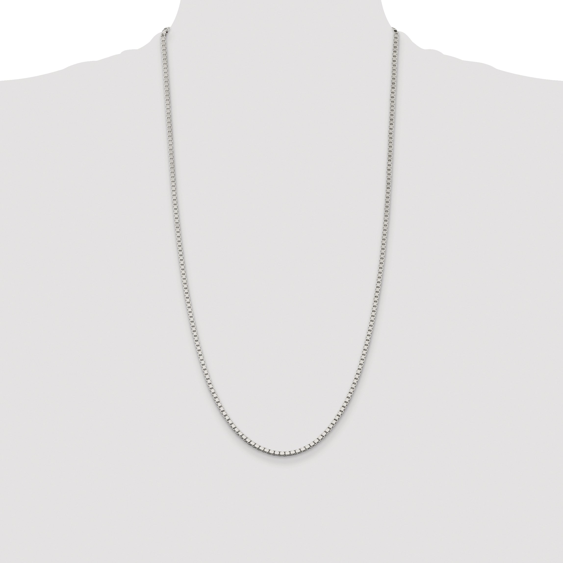 Sterling Silver Rhodium-plated 2.5mm Box Chain