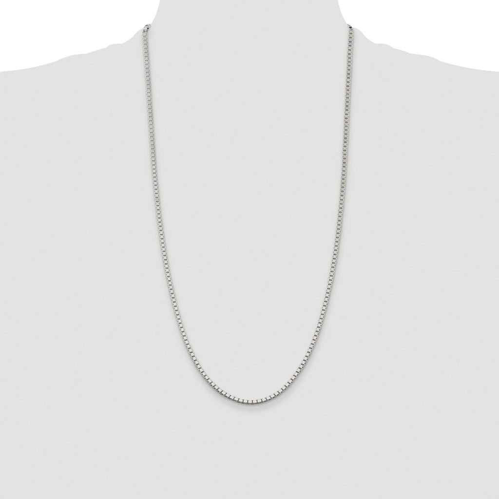Sterling Silver Rhodium-plated 2.5mm Box Chain
