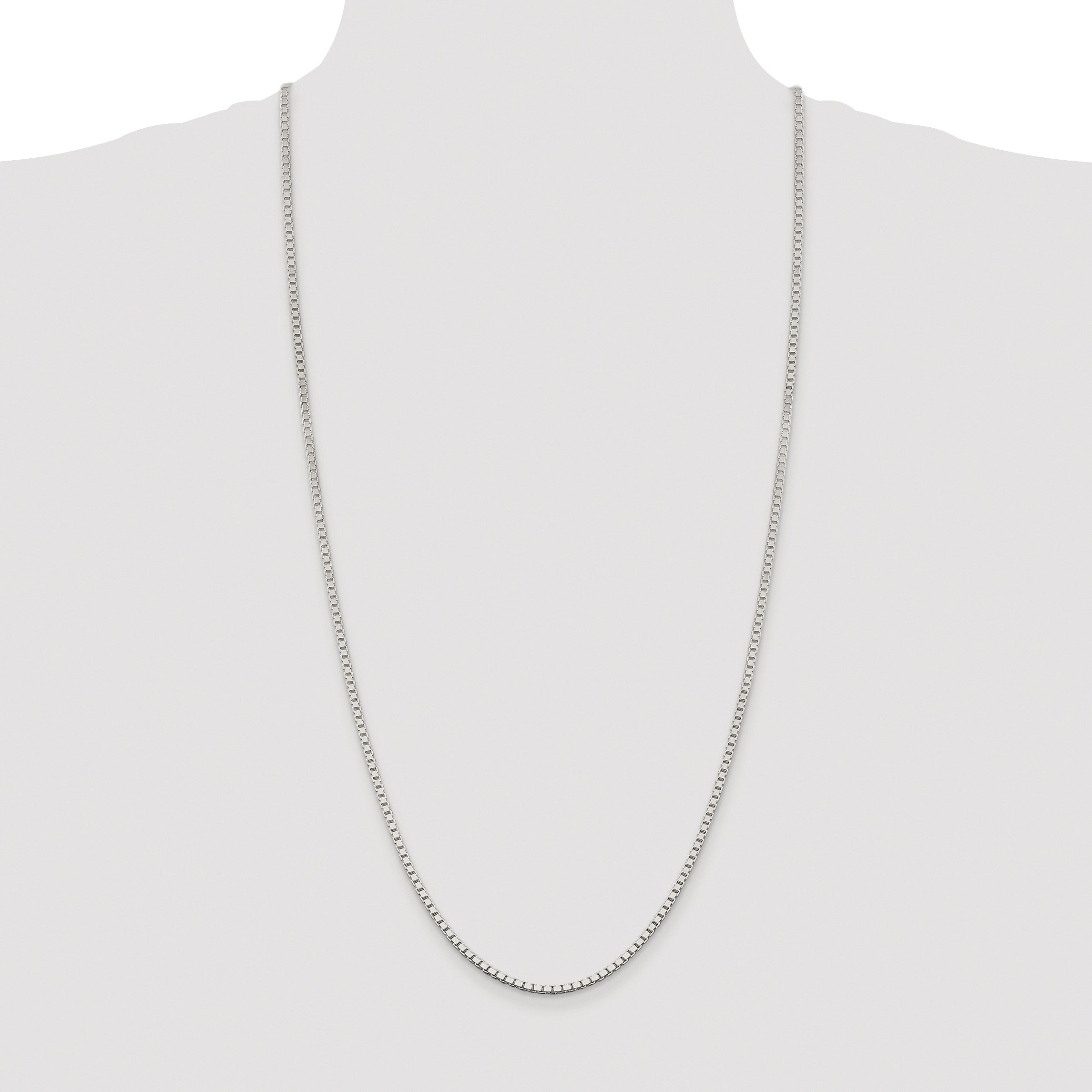 Sterling Silver Rhodium-plated 2.5mm Box Chain