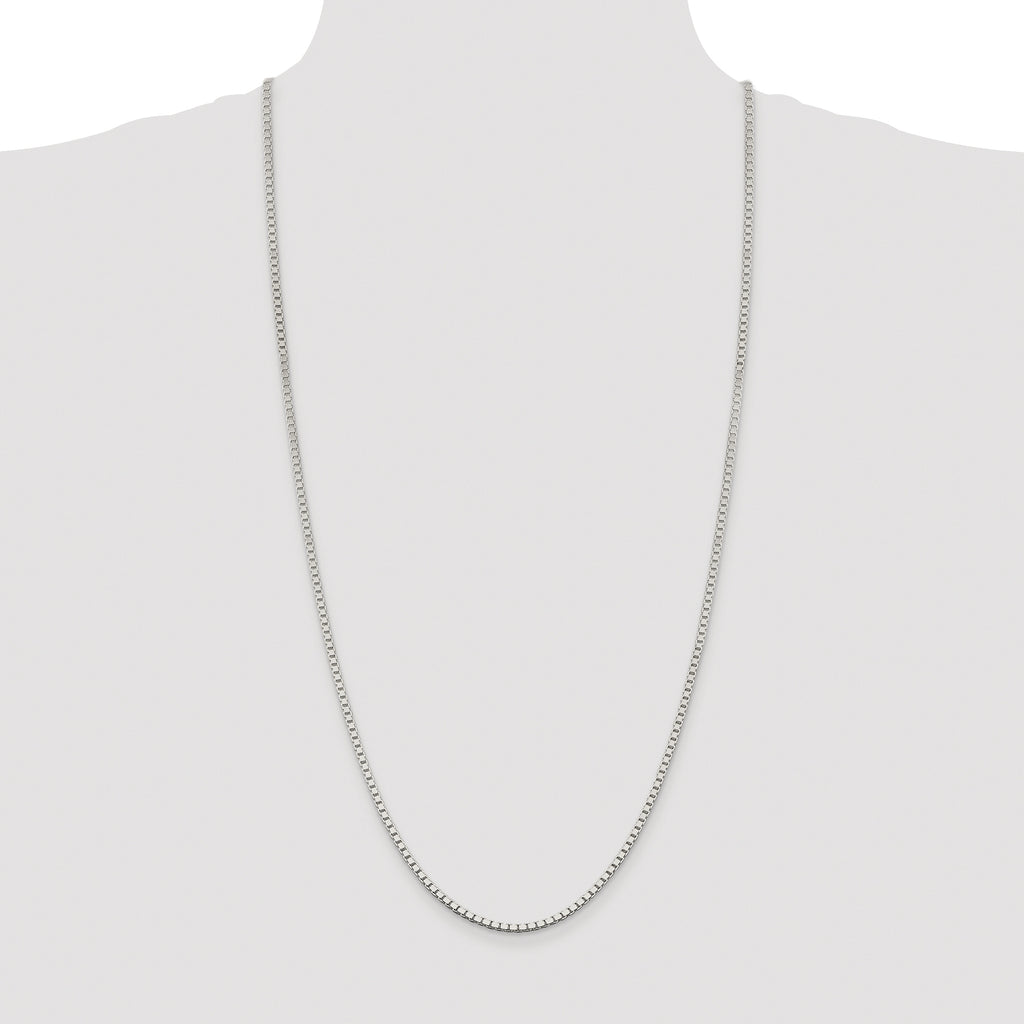 Sterling Silver Rhodium-plated 2.5mm Box Chain