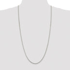 Sterling Silver Rhodium-plated 2.5mm Box Chain