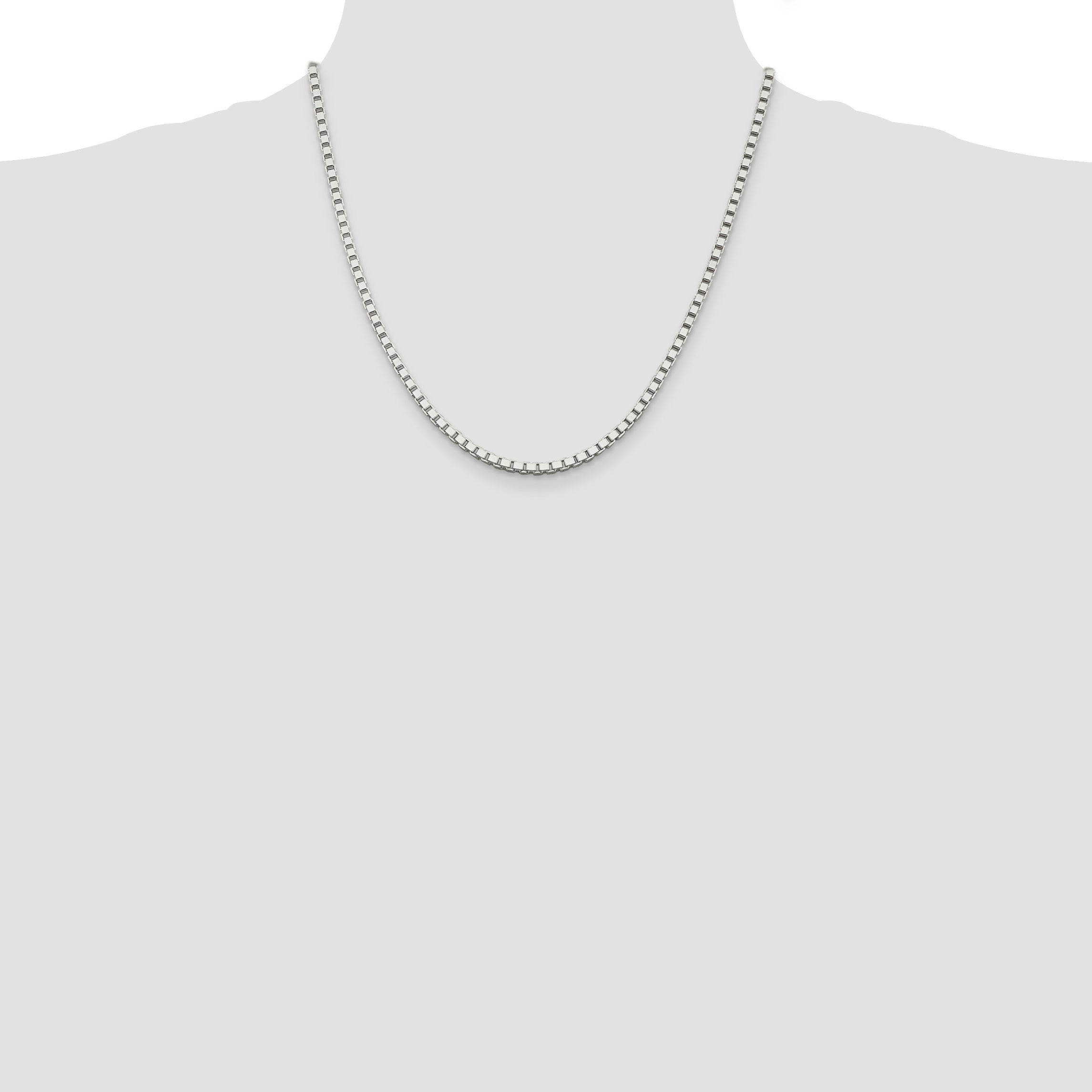 Sterling Silver Box Chain Necklace 3mm