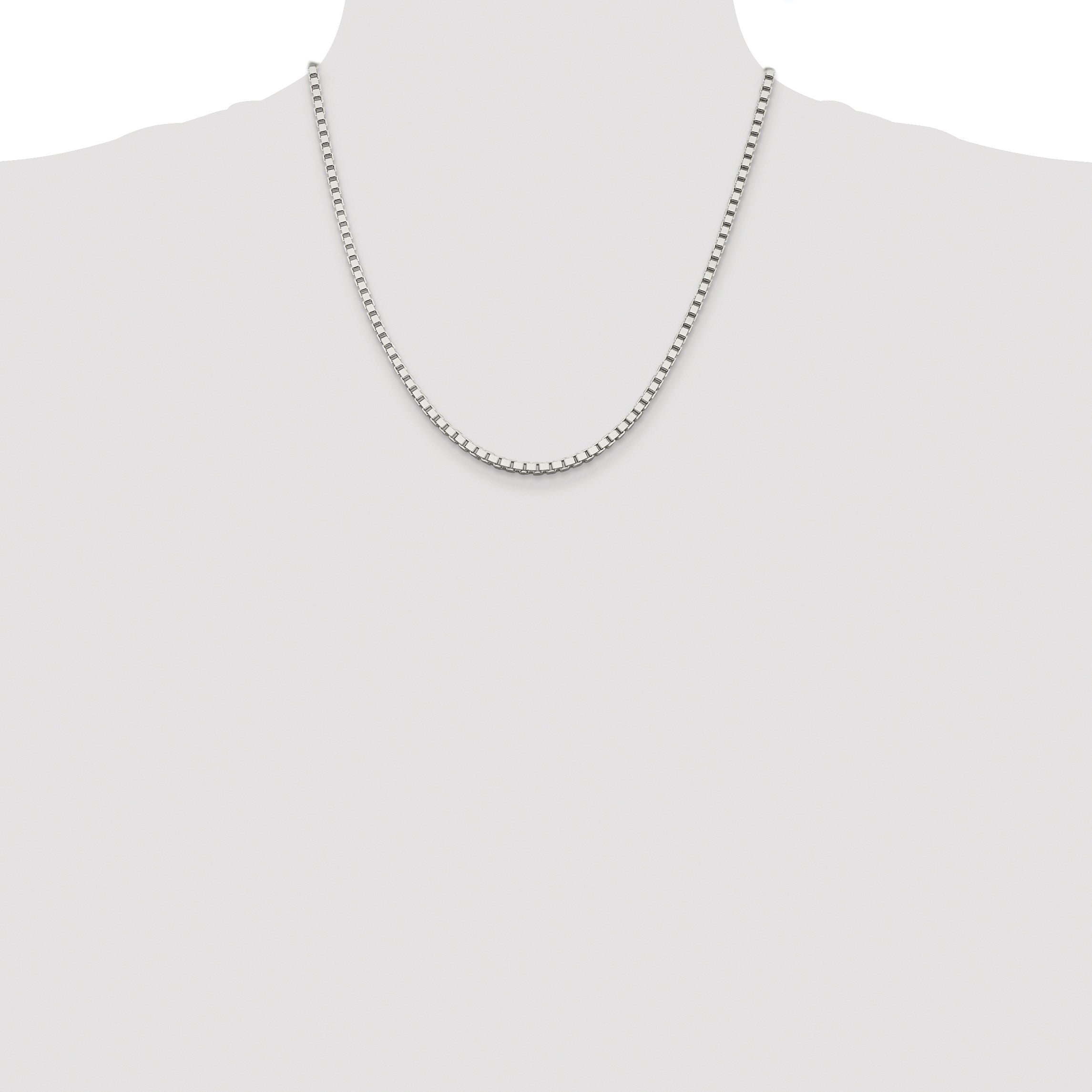Sterling Silver Rhodium-plated 3mm Box Chain