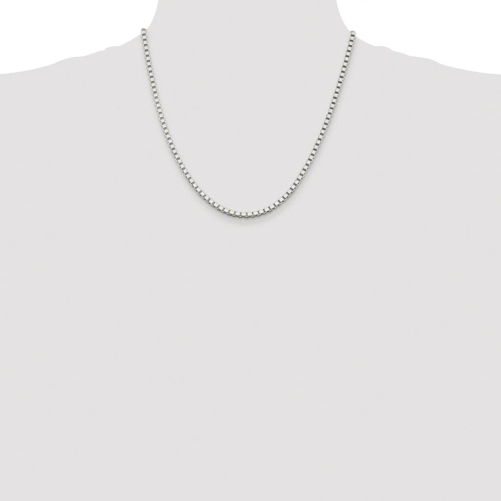 Sterling Silver Rhodium-plated 3mm Box Chain