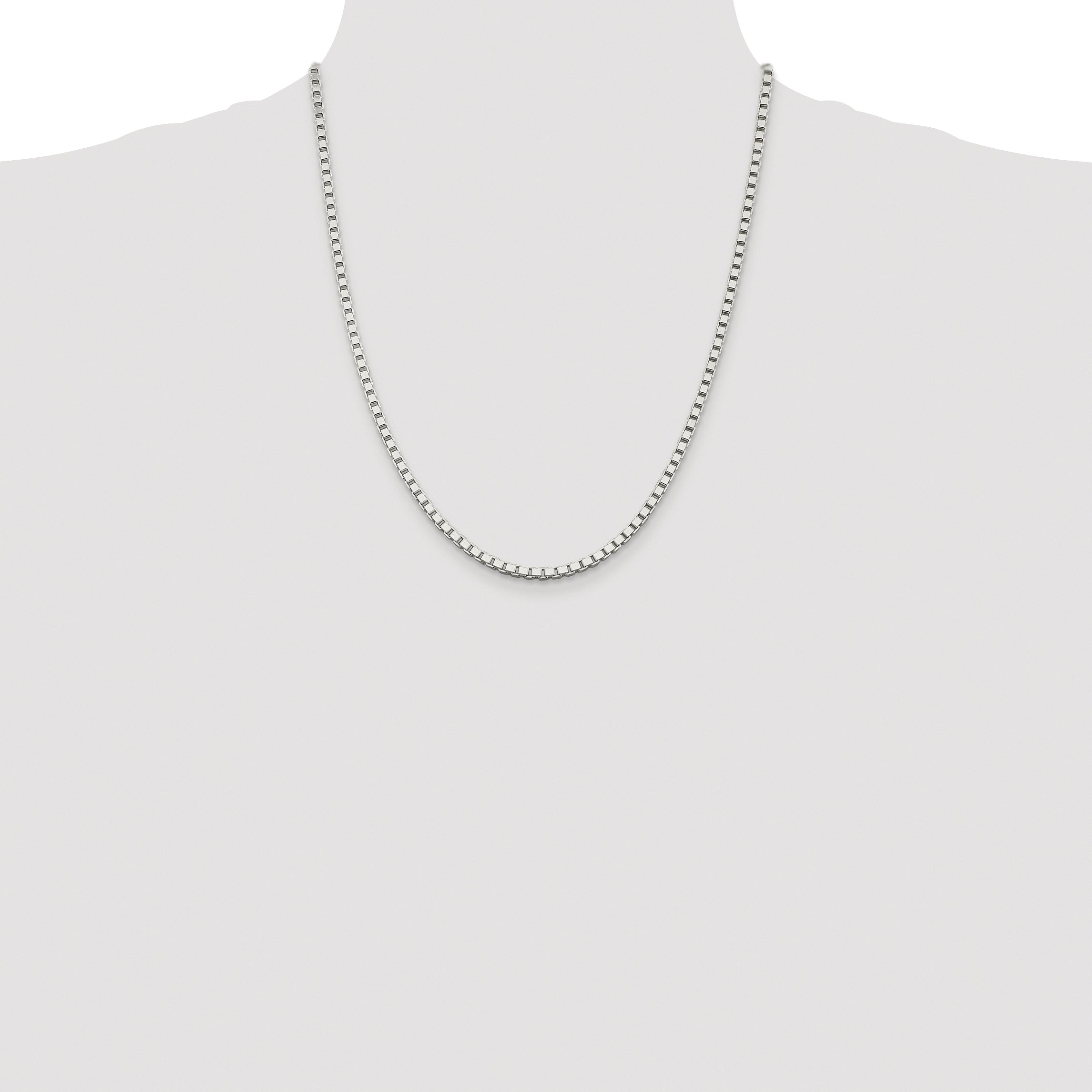 Sterling Silver Rhodium-plated 3mm Box Chain