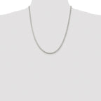 Sterling Silver Rhodium-plated 3mm Box Chain