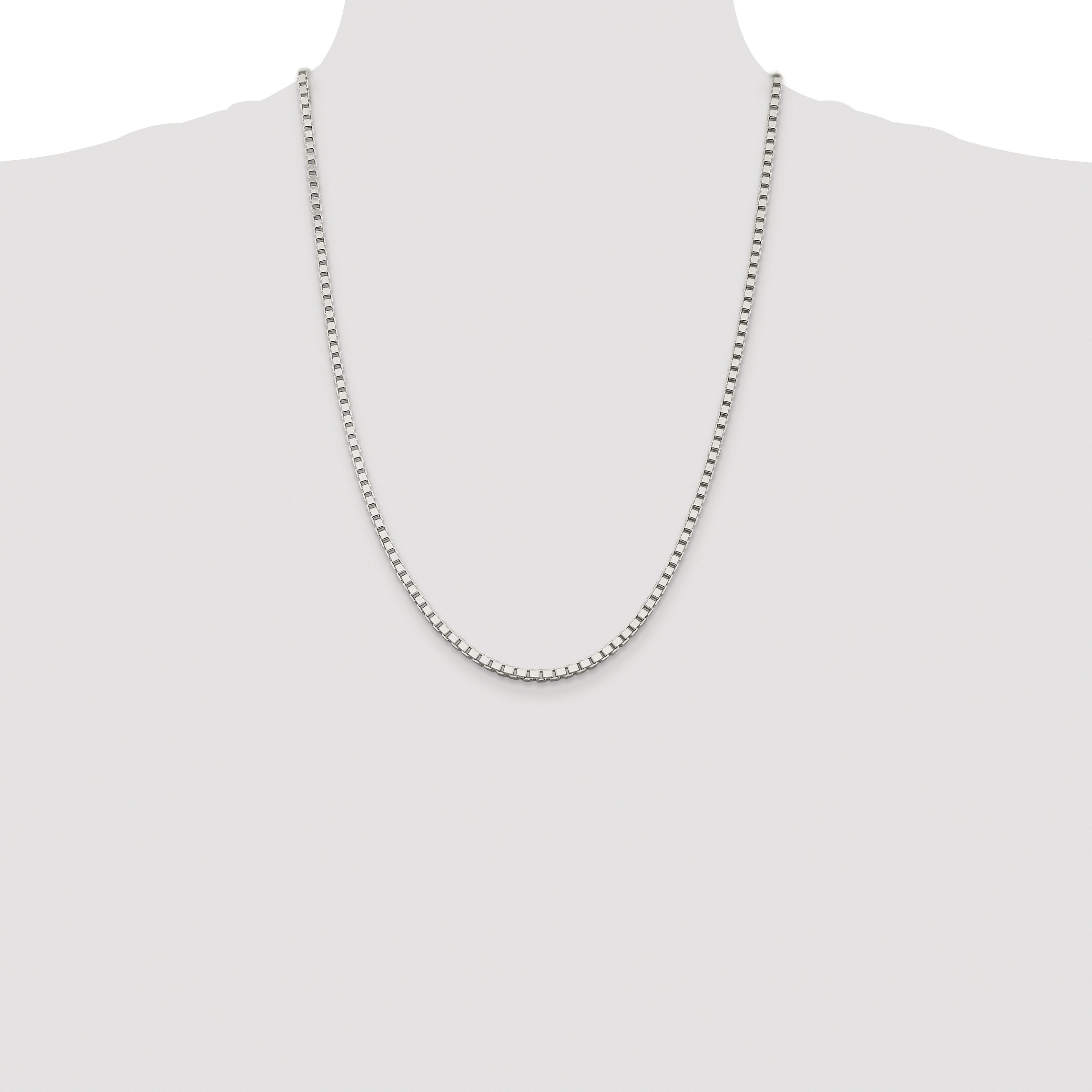 Sterling Silver Rhodium-plated 3mm Box Chain