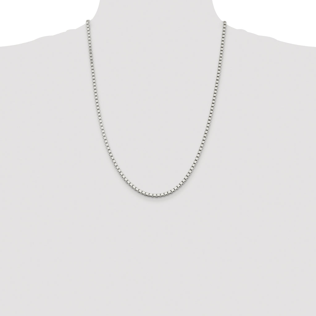 Sterling Silver Rhodium-plated 3mm Box Chain