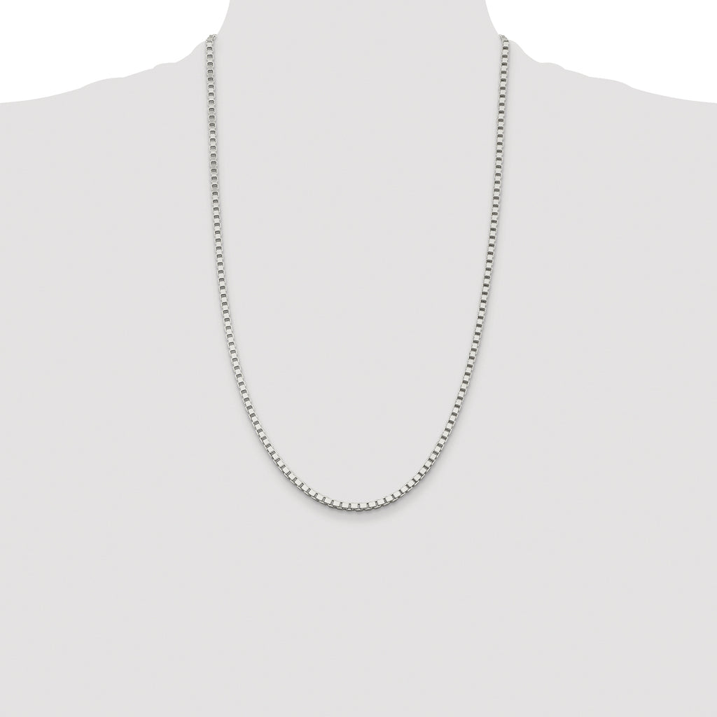 Sterling Silver Rhodium-plated 3mm Box Chain