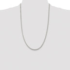 Sterling Silver Rhodium-plated 3mm Box Chain