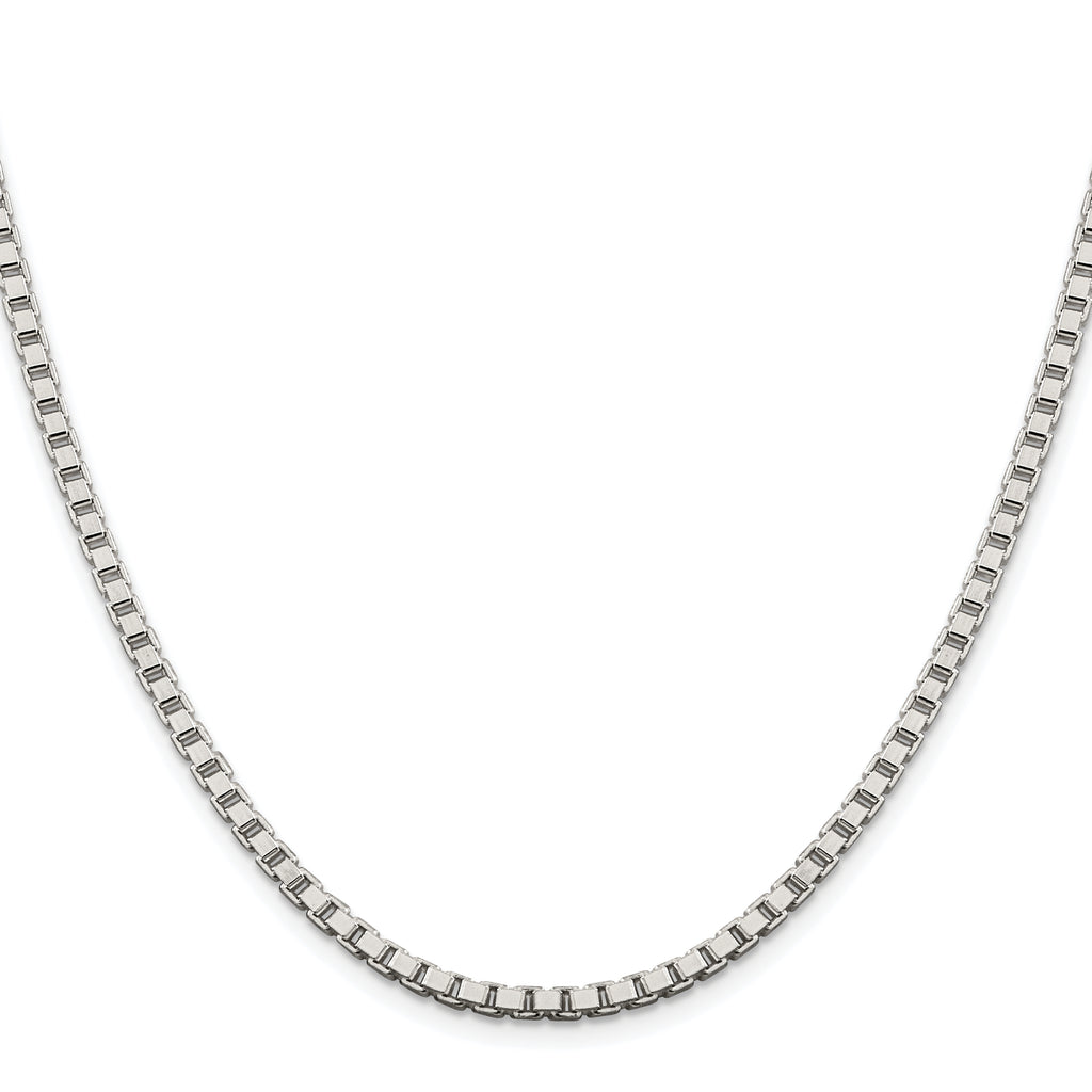 Sterling Silver Rhodium-plated 3.25mm Box Chain