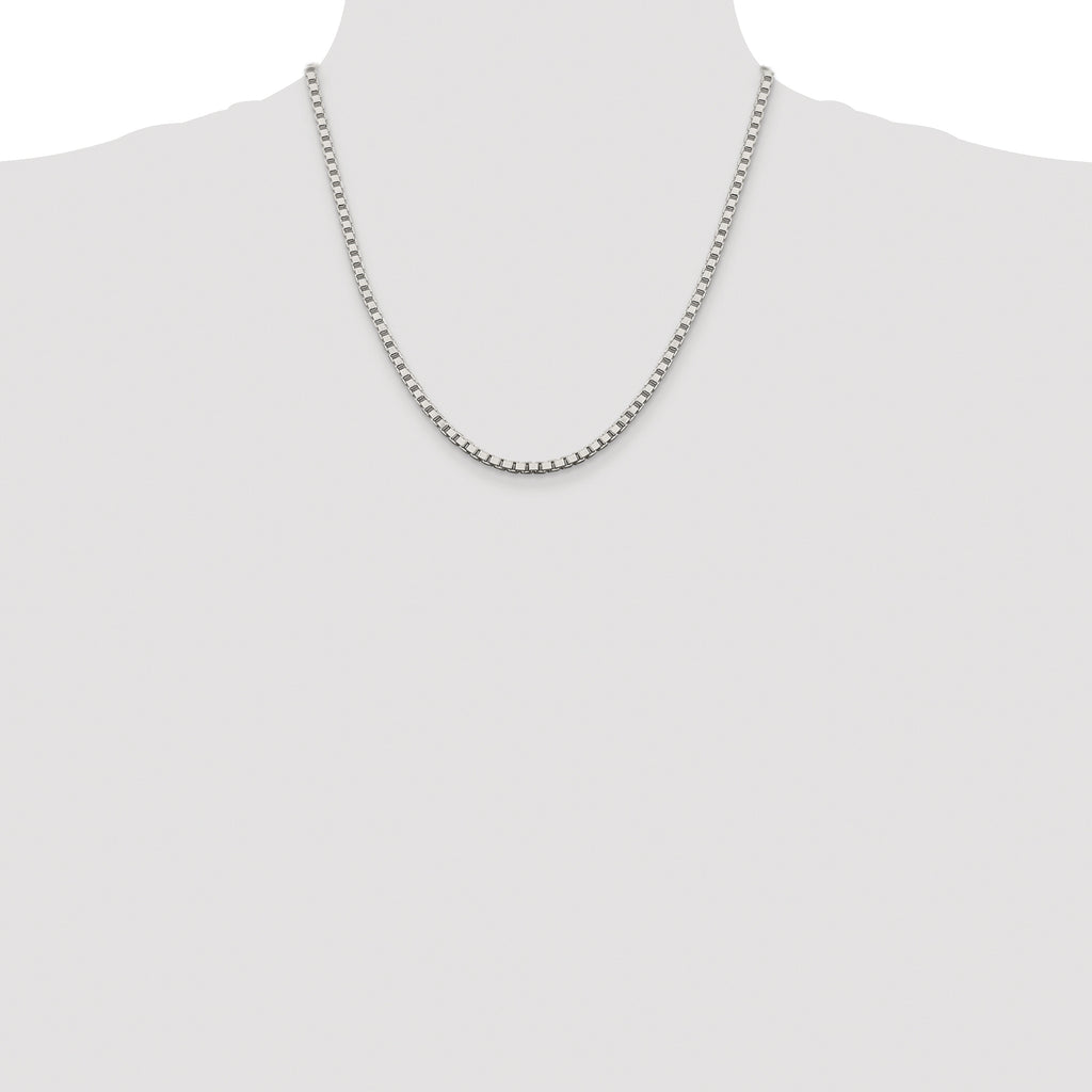Sterling Silver Rhodium-plated 3.25mm Box Chain