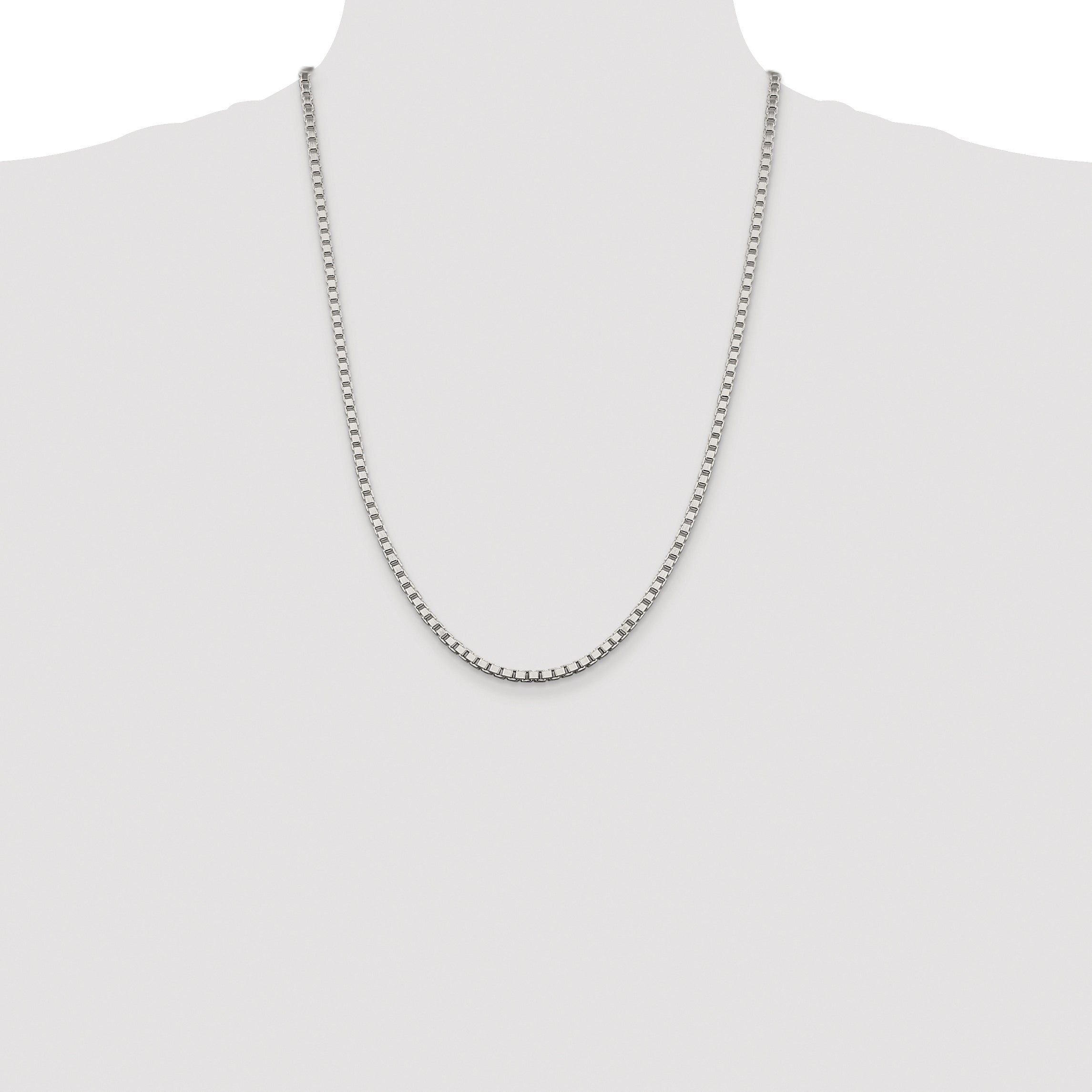 Sterling Silver Rhodium-plated 3.25mm Box Chain