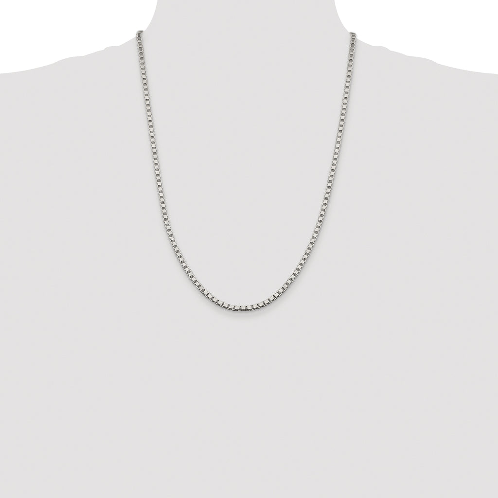 Sterling Silver Rhodium-plated 3.25mm Box Chain