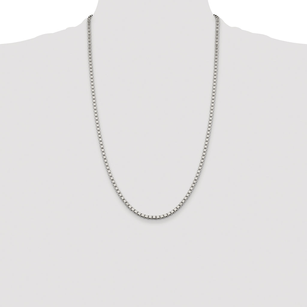 Sterling Silver Rhodium-plated 3.25mm Box Chain