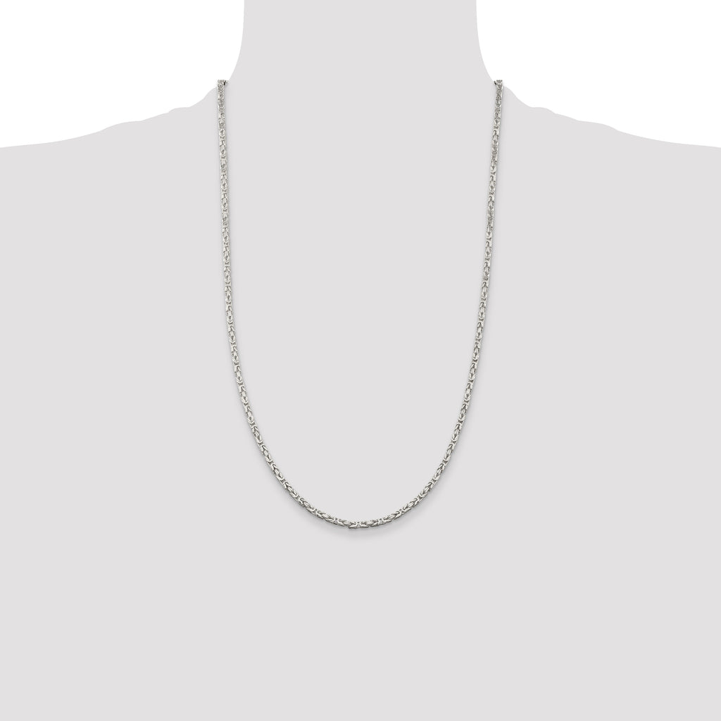 Sterling Silver 2.5mm Byzantine Chain