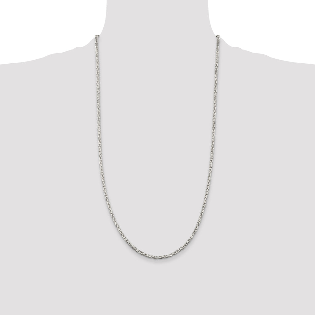 Sterling Silver 2.5mm Byzantine Chain