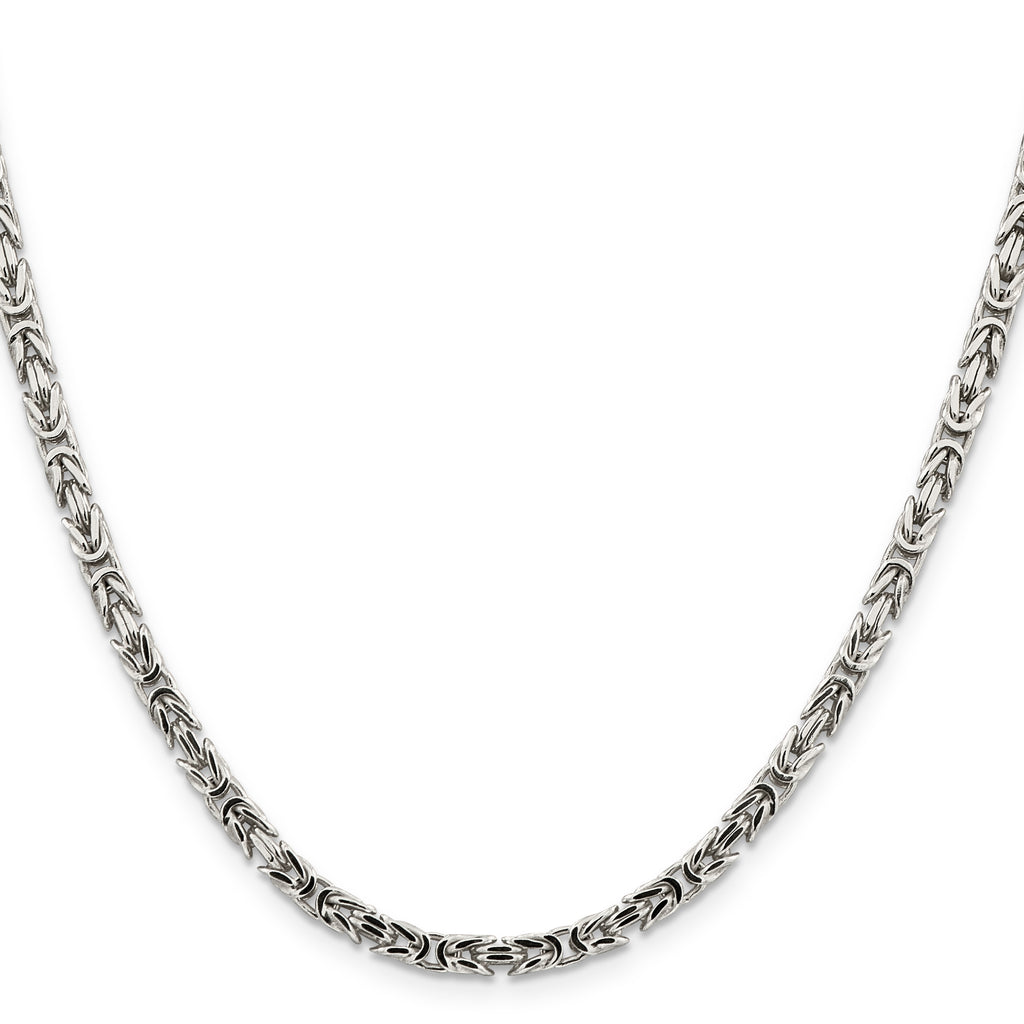 Sterling Silver Byzantine Chain Necklace 3.25mm