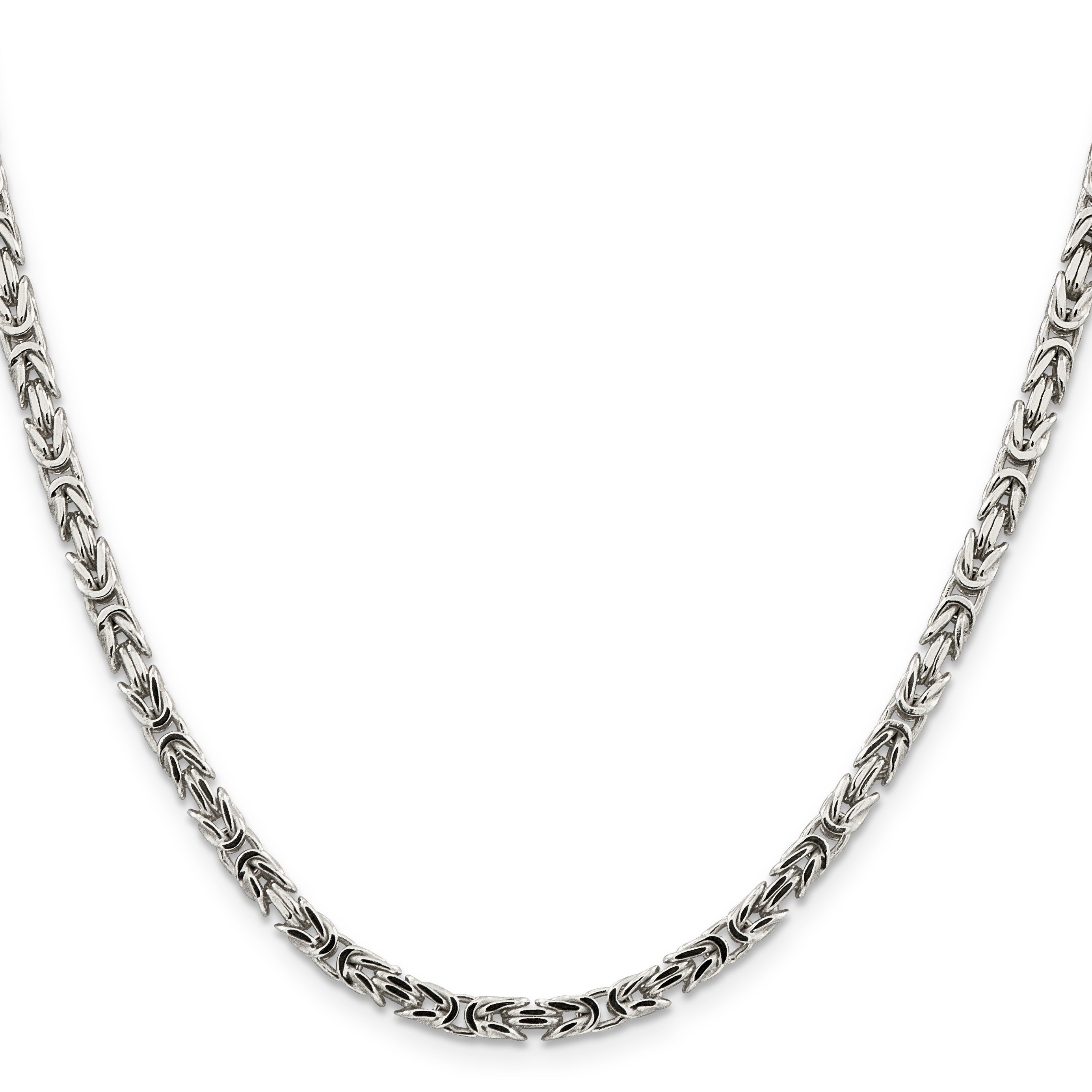 Sterling Silver Byzantine Chain Necklace 3.25mm