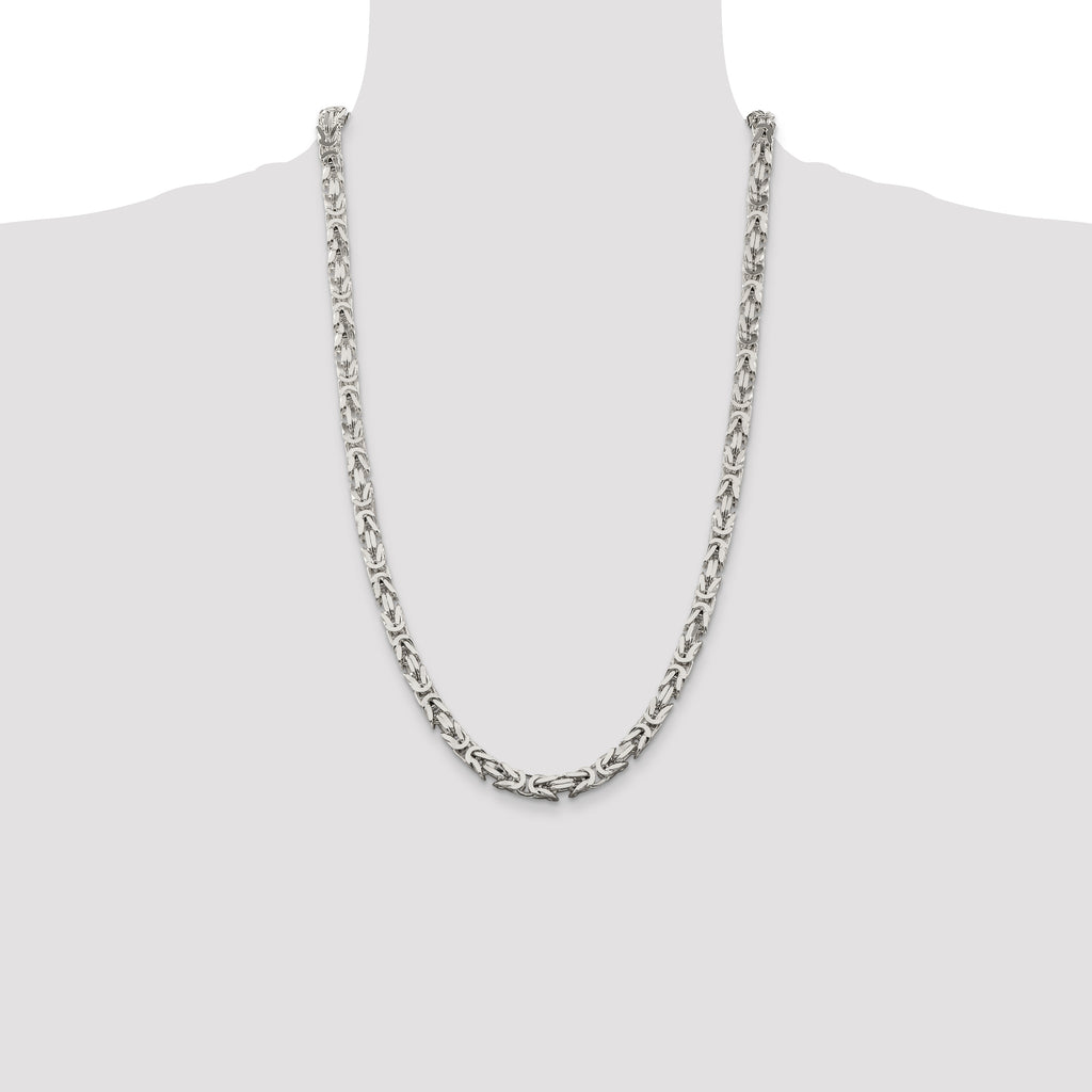 Sterling Silver 6mm Byzantine Chain