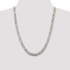 Sterling Silver 7.5mm Byzantine Chain
