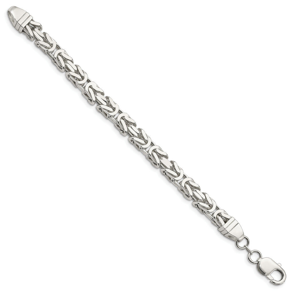 Sterling Silver 7.5mm Byzantine Chain