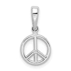 De-Ani Sterling Silver Rhodium-Plated Polished Peace Symbol Pendant