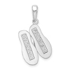 De-Ani Sterling Silver Rhodium-Plated Hilton Head Island Flip Flop Pendant