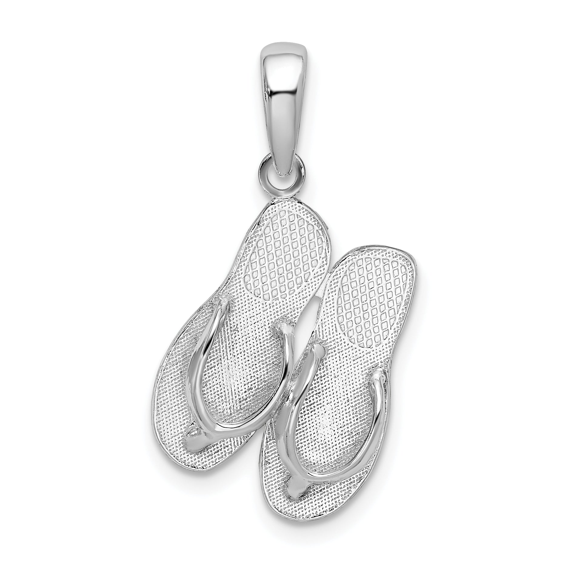De-Ani Sterling Silver Rhodium-Plated Hilton Head Island Flip Flop Pendant Main image