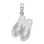De-Ani Sterling Silver Rhodium-Plated Hilton Head Island Flip Flop Pendant
