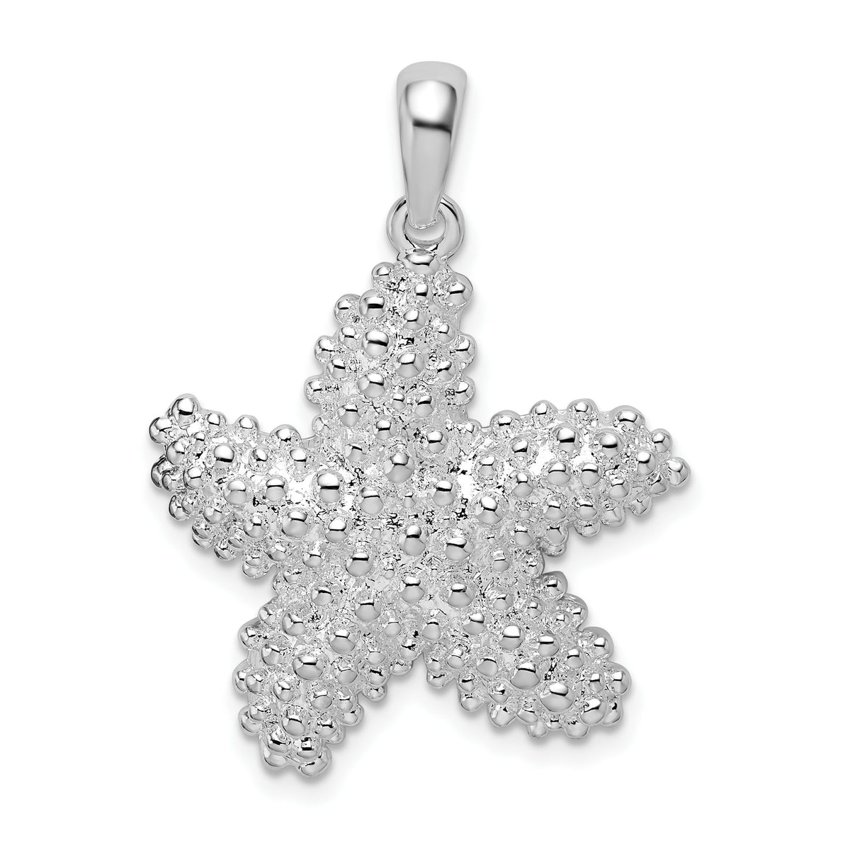 Starfish Pendant in Sterling Silver, 32mm Textured - Sophia Jewelers Main image