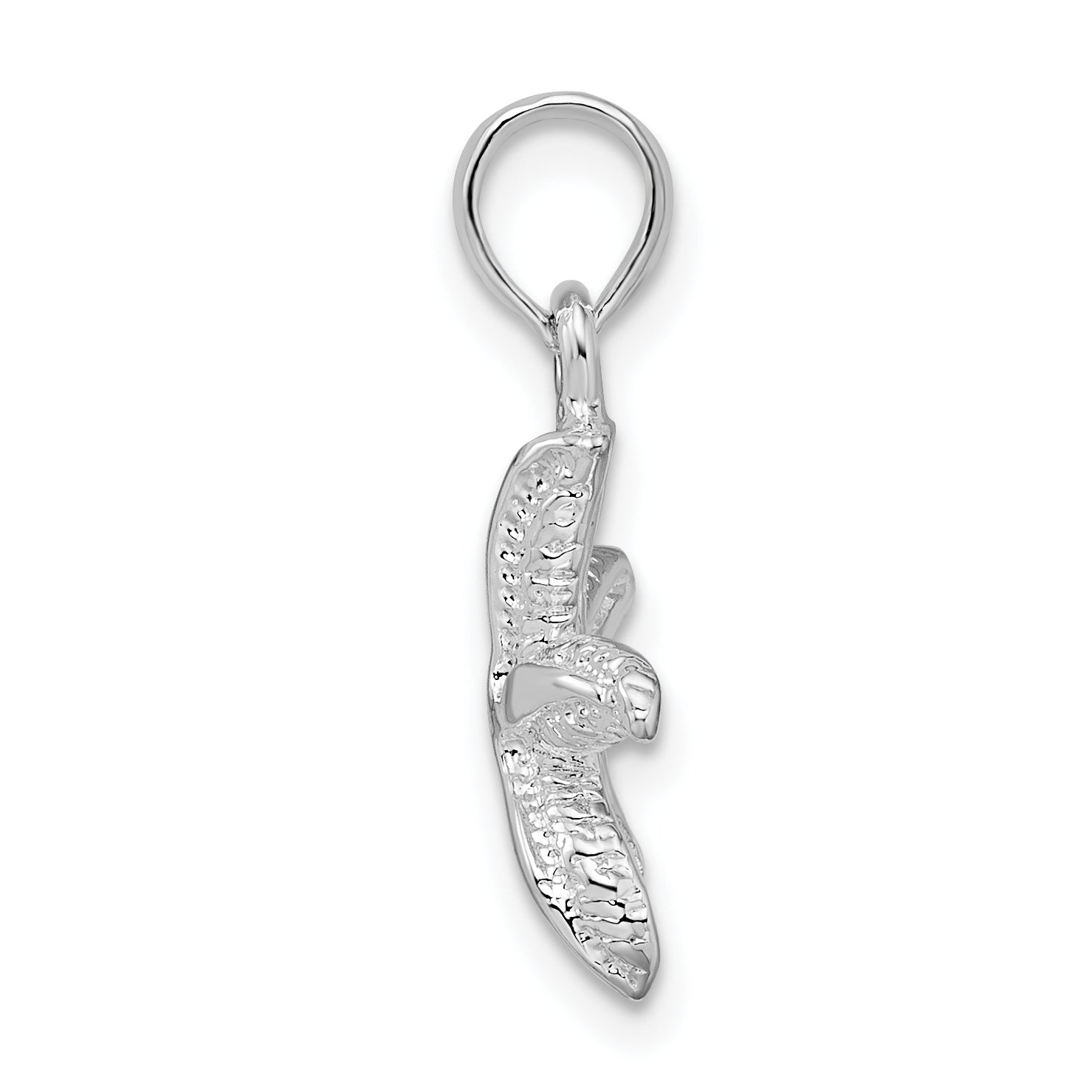 De-Ani Sterling Silver Rhodium-Plated Polished and Textured Small Starfish Pendant Secondary image